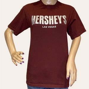 Hershey's Las Vegas Chocolate Brown Tee Shirt T-Shirt Top Size Small VGC